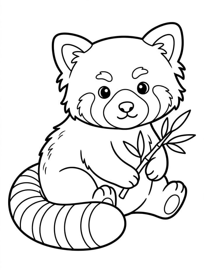 Velmi roztomilá panda červená omalovánka