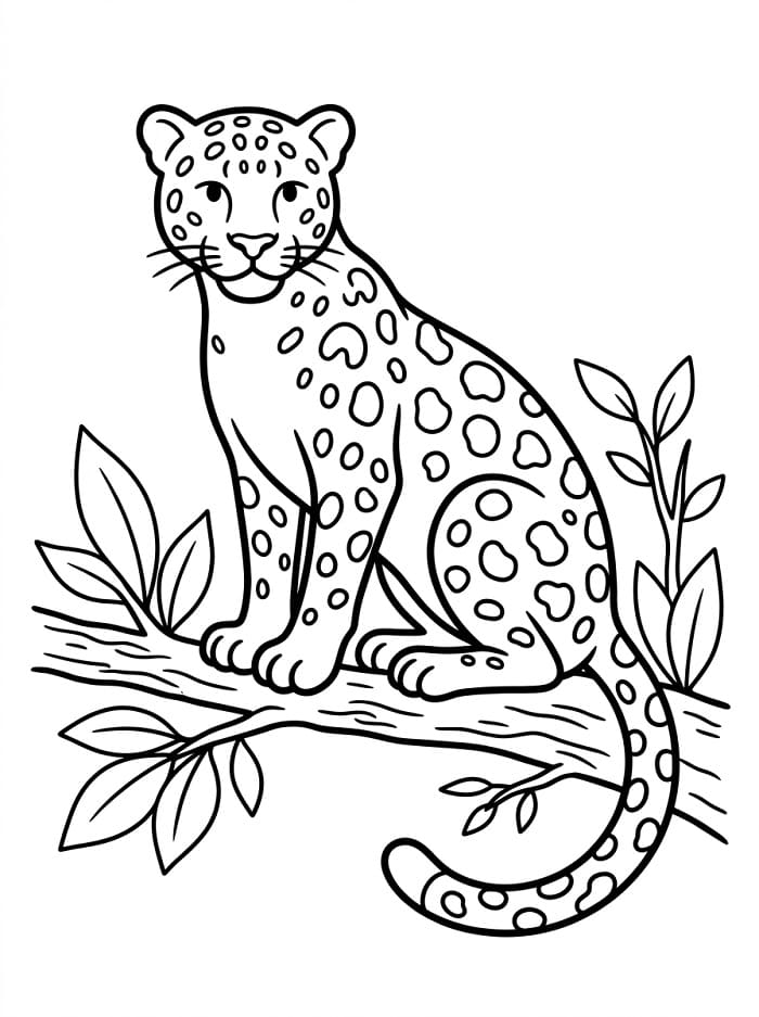 Velmi roztomilý Leopard omalovánka