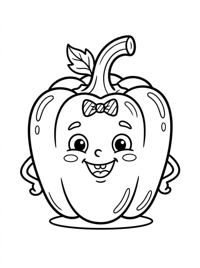 Veselá paprika omalovánka