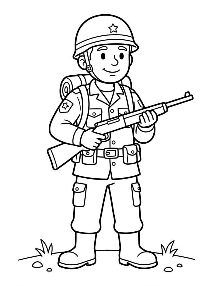 Voják pro děti omalovánka