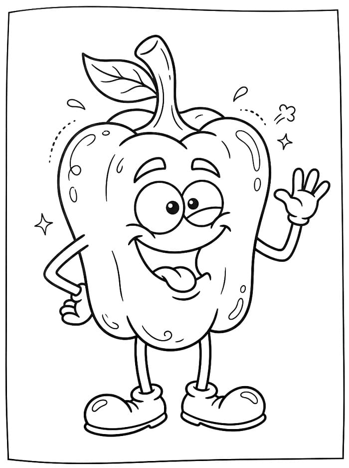 Vtipná paprika omalovánka