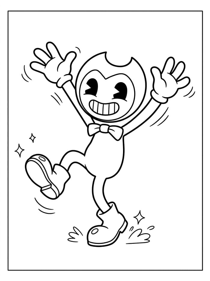 Vtipný Bendy omalovánka