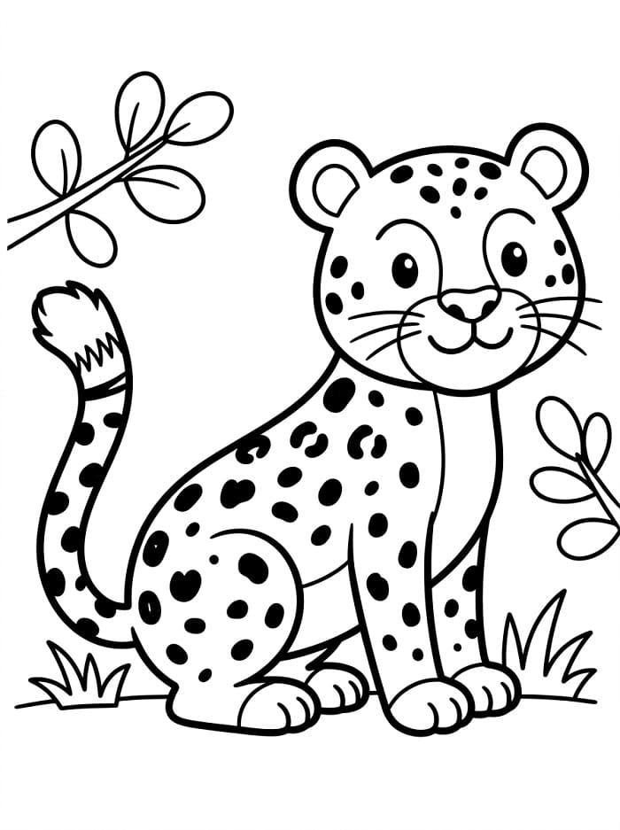 Vtipný Leopard omalovánka