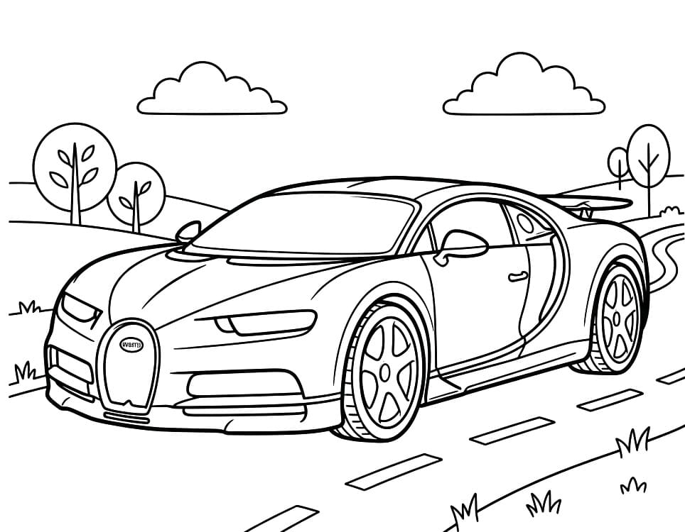 Vytisknout Bugatti omalovánka