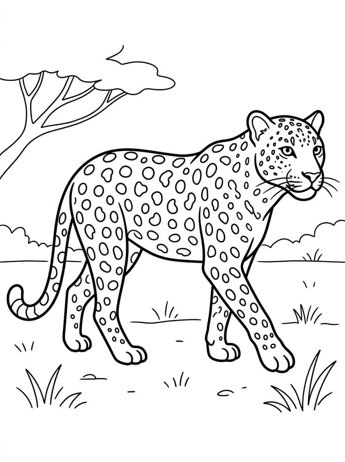 Vytisknout Leoparda omalovánka