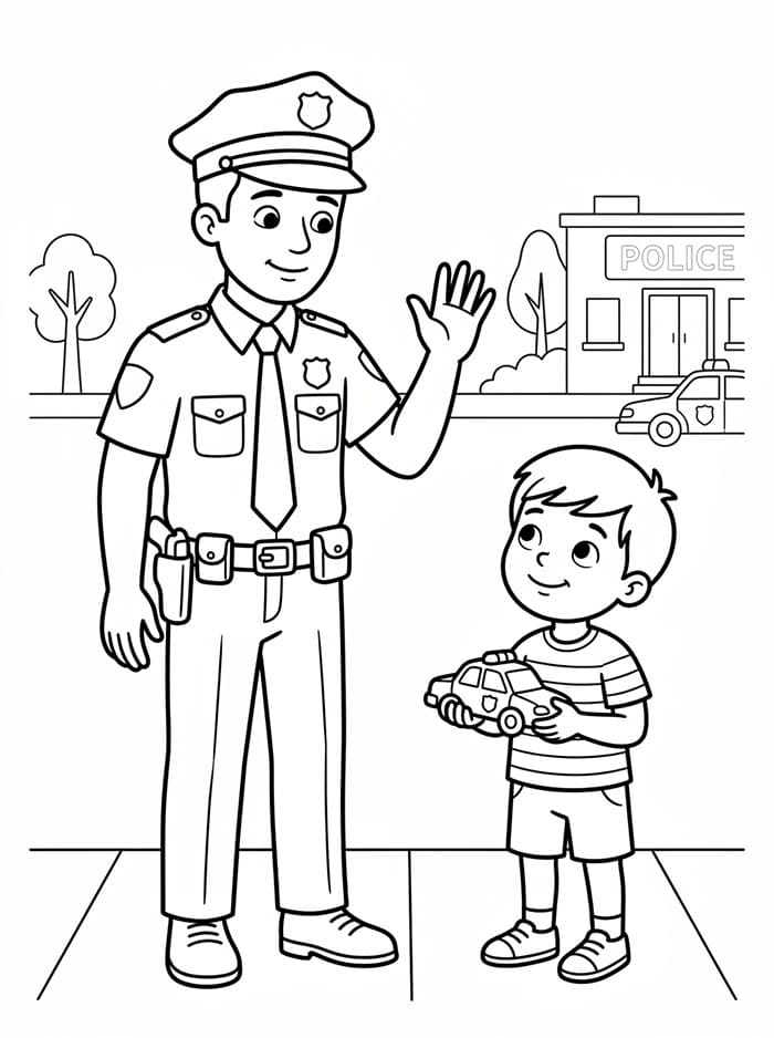Vytisknout policii omalovánka