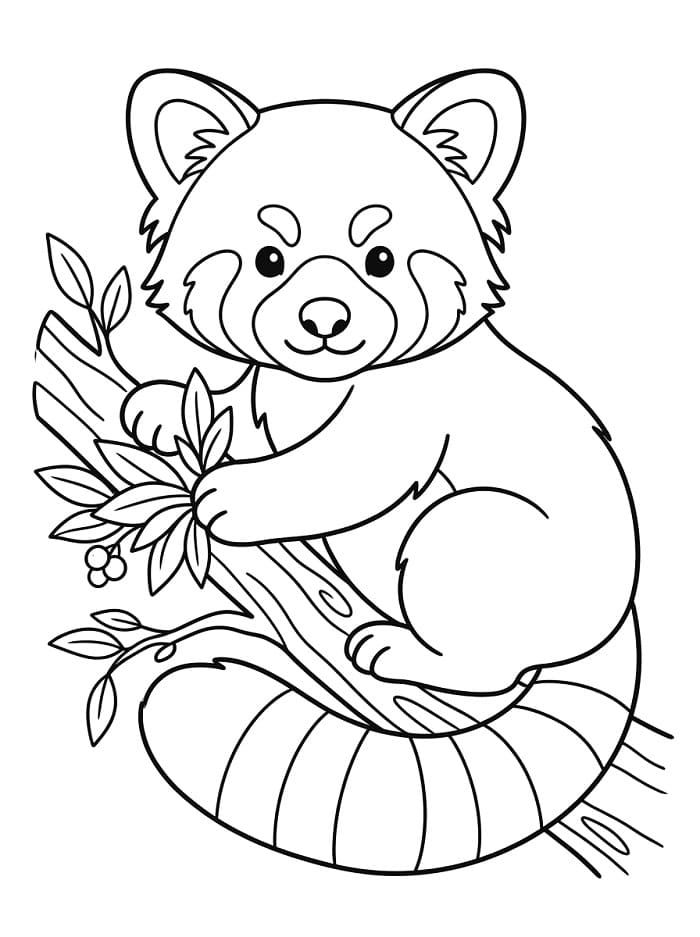 Základní panda červená omalovánka