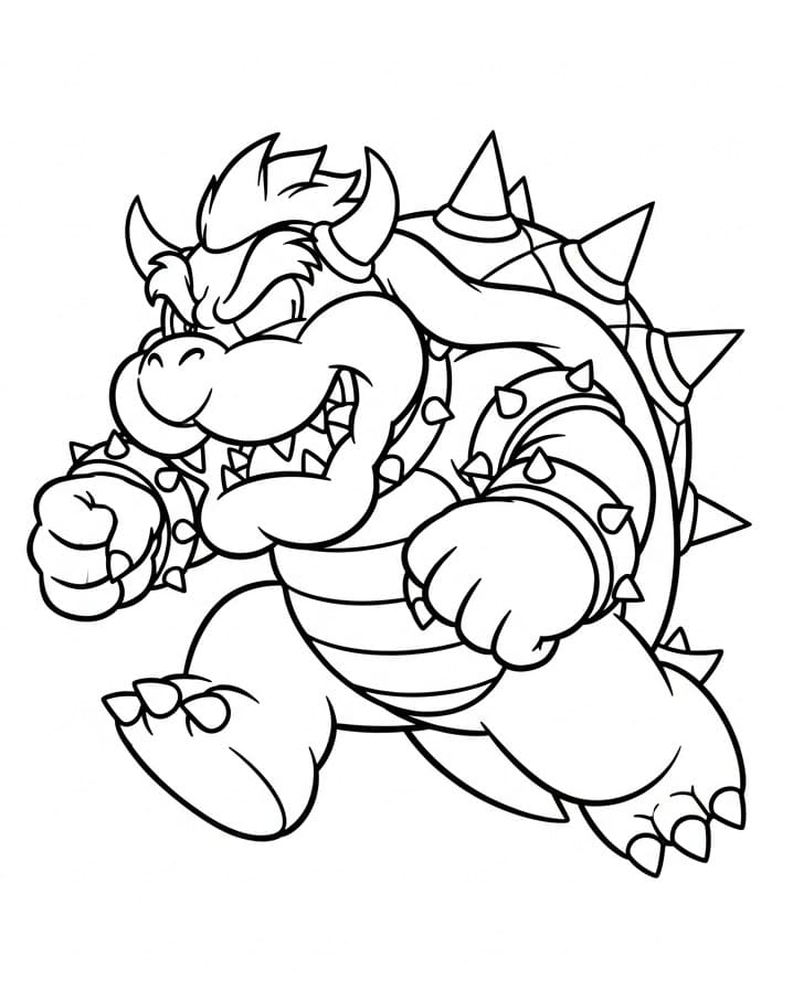 Animovaný Bowser omalovánka