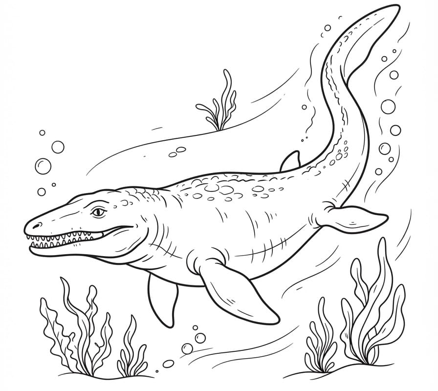 Běžný Mosasaurus omalovánka