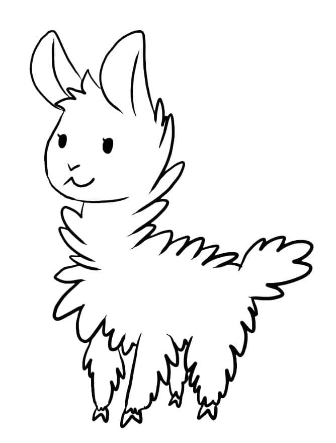 Bezplatná lama pro děti omalovánka