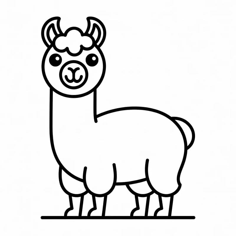 Bezplatná lama omalovánka