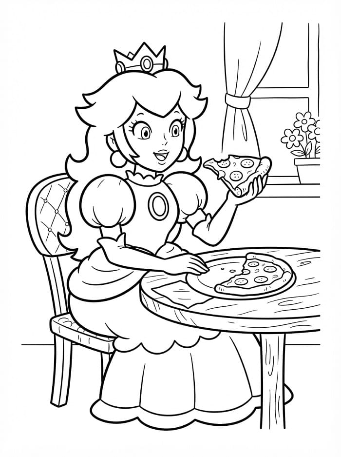 Bezplatná princezna Peach k vytištění omalovánka