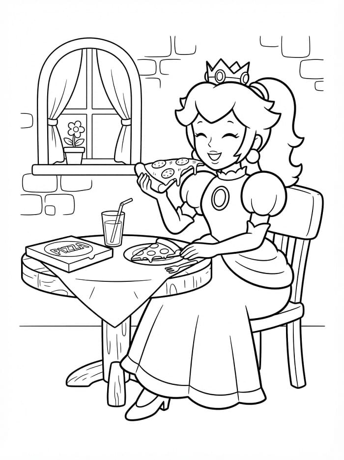 Bezplatná princezna Peach omalovánka