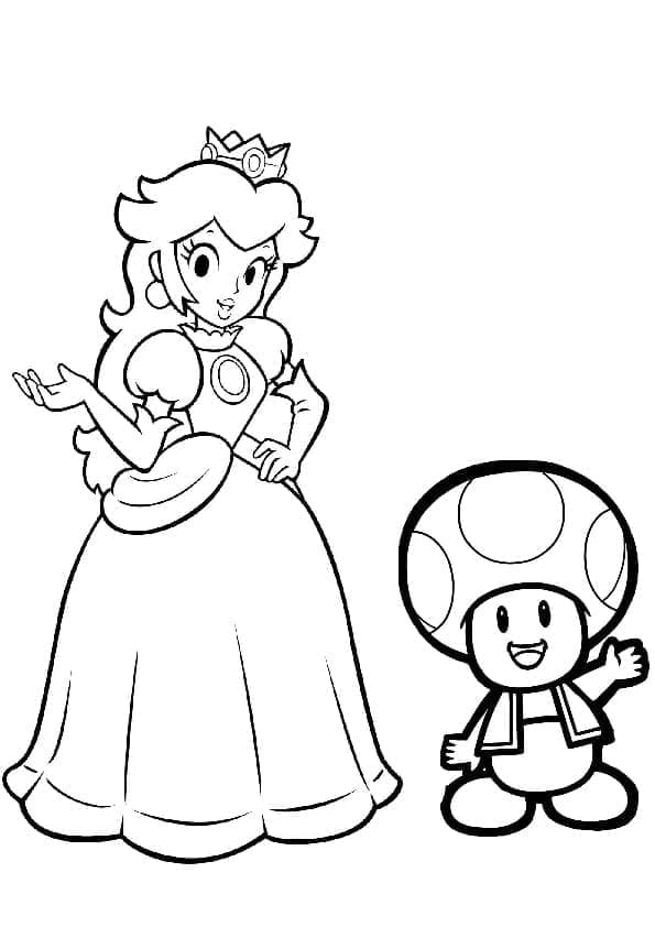 Bezplatná tisknutelná princezna Peach omalovánka