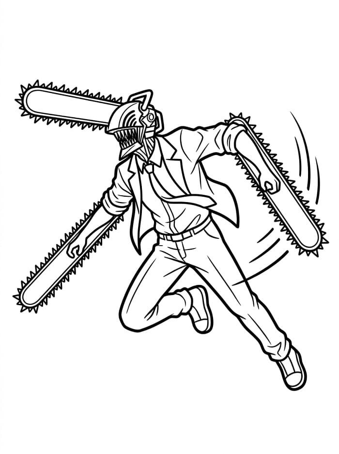 Bezplatný Chainsaw Man k tisku omalovánka