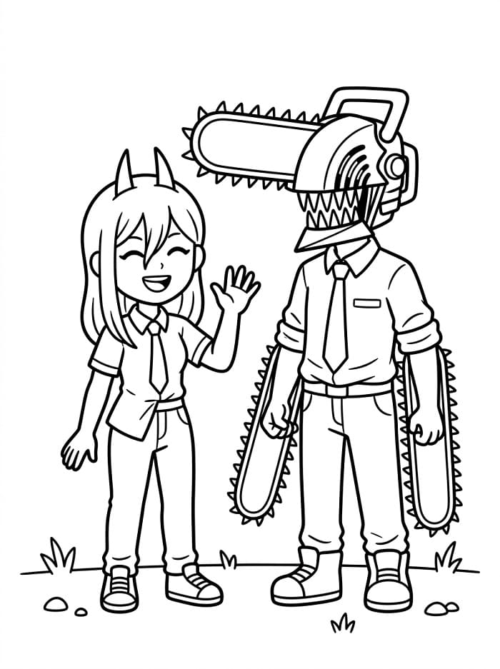 Bezplatný Chainsaw Man k vytisknutí omalovánka