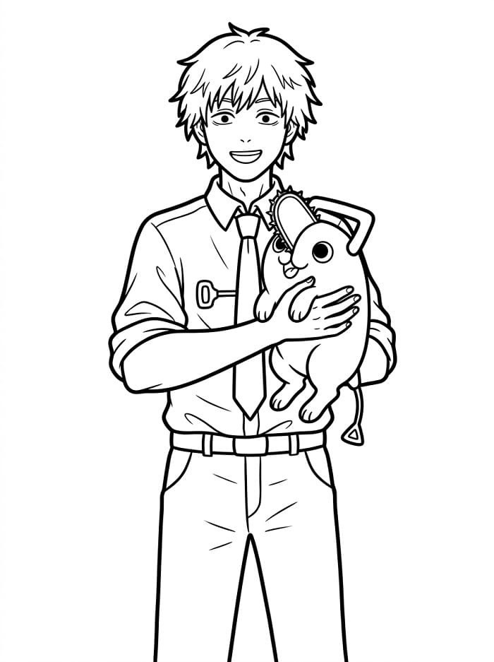 Bezplatný Chainsaw Man k vytištění omalovánka