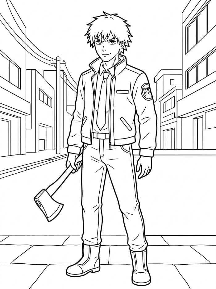 Bezplatný Chainsaw Man omalovánka