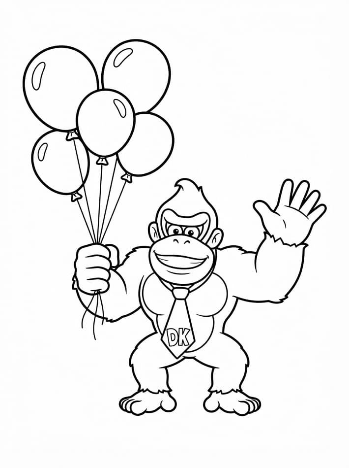 Bezplatný Donkey Kong k vytištění omalovánka
