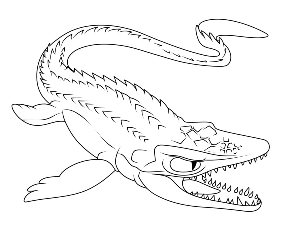 Bezplatný Mosasaurus k vytištění omalovánka