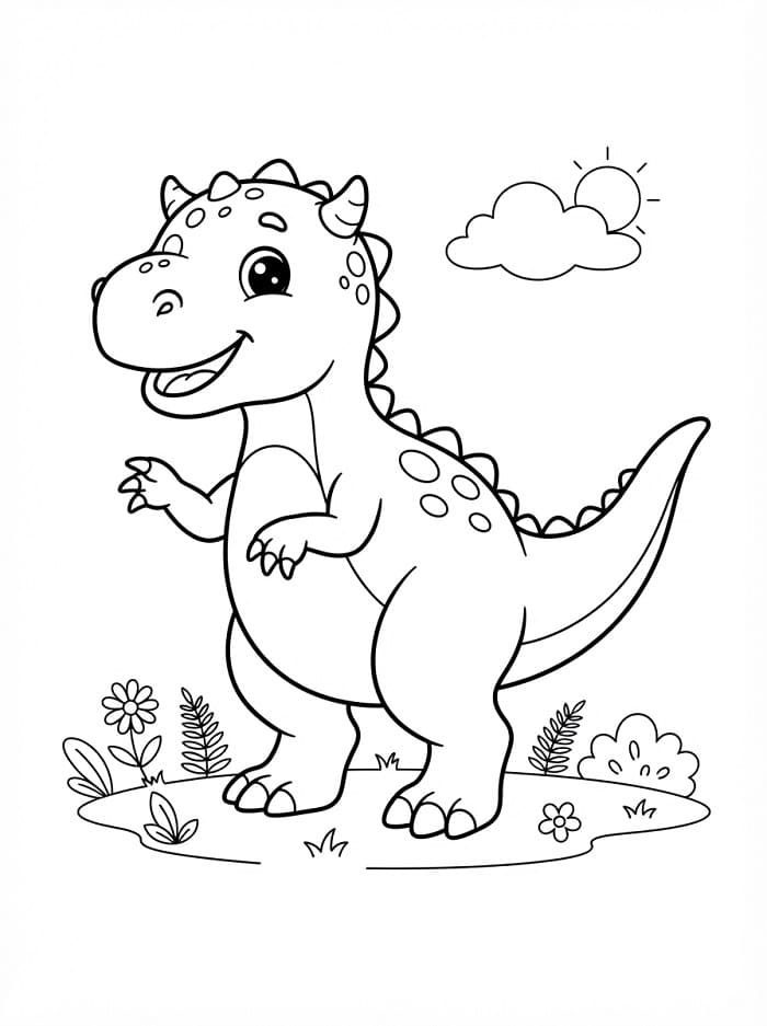 Bezplatný T-Rex k vytištění omalovánka