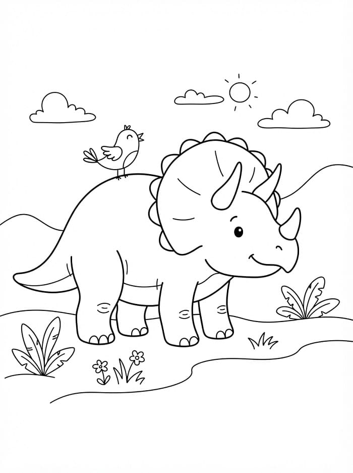Bezplatný Triceratops omalovánka