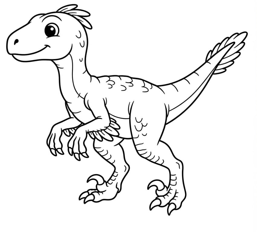 Omalovánka Bezplatný Velociraptor k vytištění