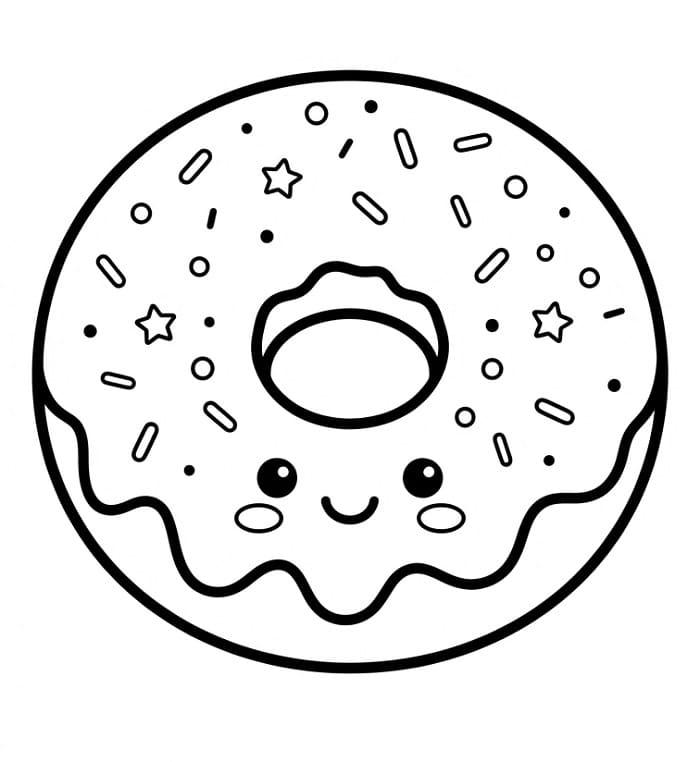 Omalovánka Bezplatný donut k vytištění