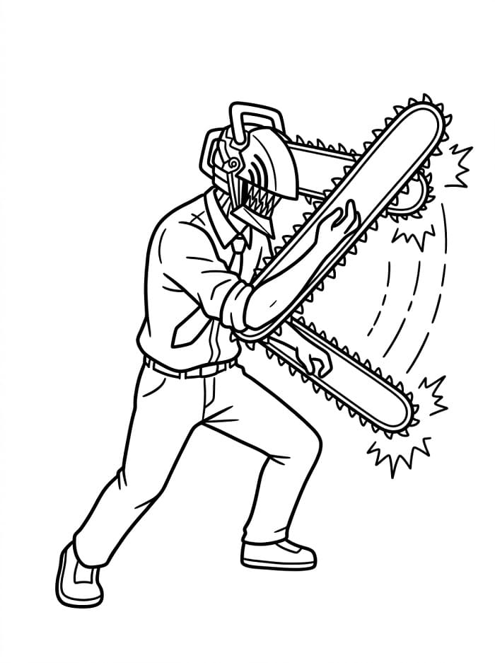 Bezplatný obrázek Chainsaw Mana omalovánka