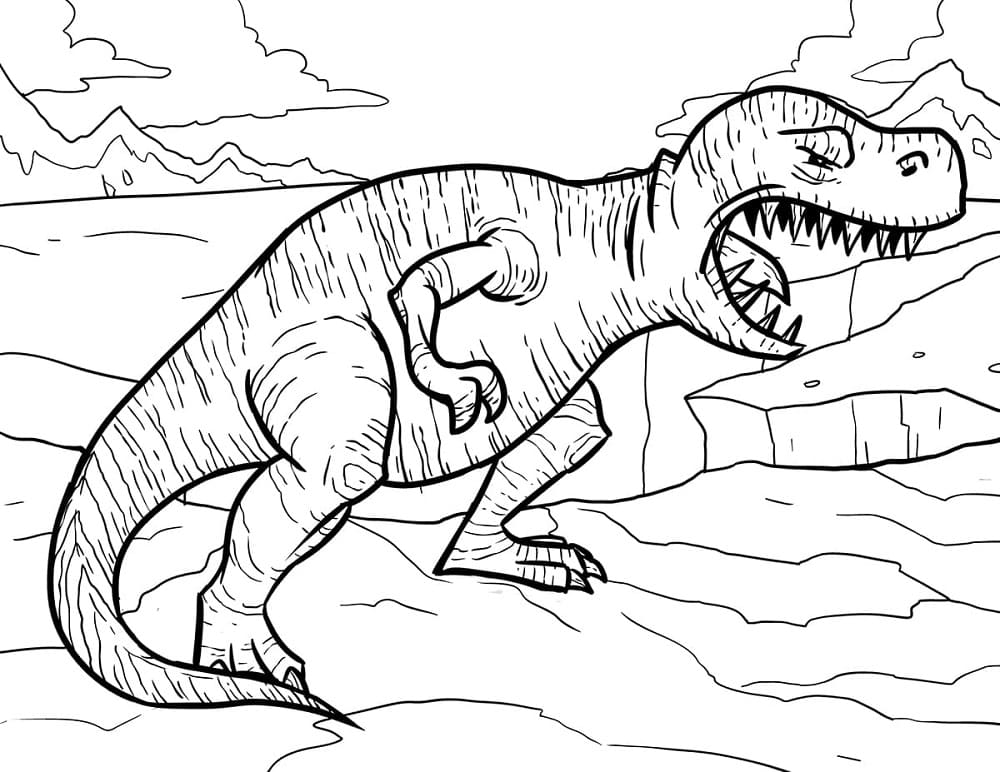 Bezplatný obrázek T-Rexe omalovánka