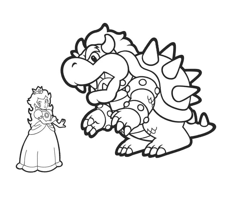 Bezplatný tisknutelný Bowser omalovánka