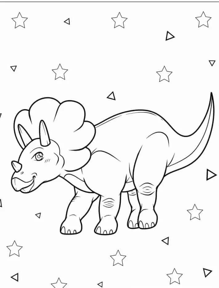 Bezplatný tisknutelný Triceratops omalovánka