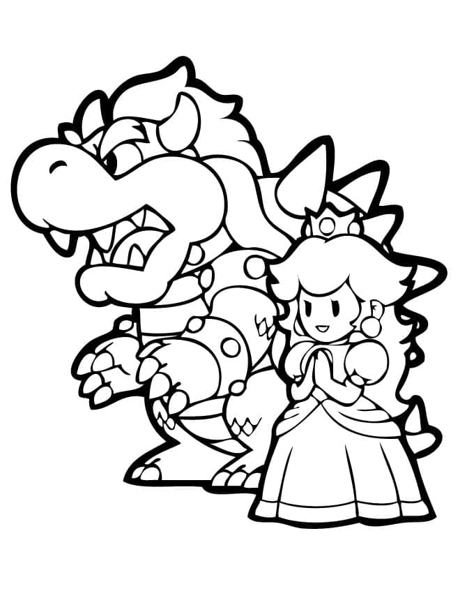 Bowser k vytištění pro děti omalovánka