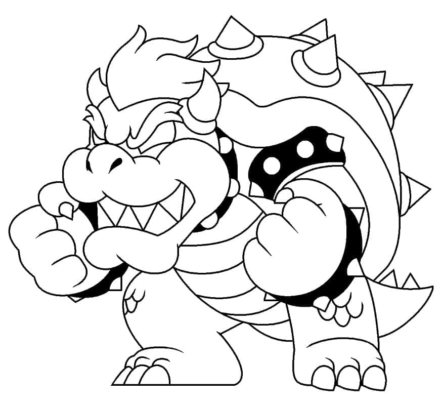 Bowser omalovánka zdarma omalovánka