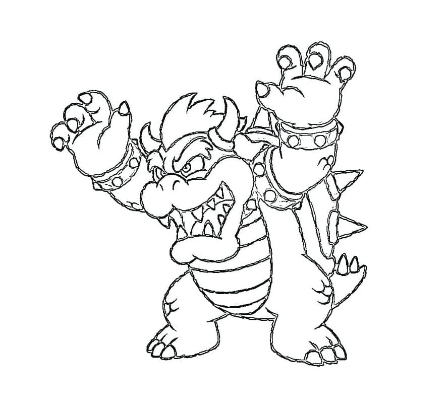 Bowser pro děti omalovánka