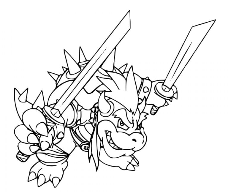 Bowser tisknutelný omalovánka