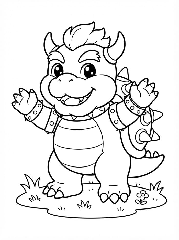 Bowser z Mario Bros omalovánka