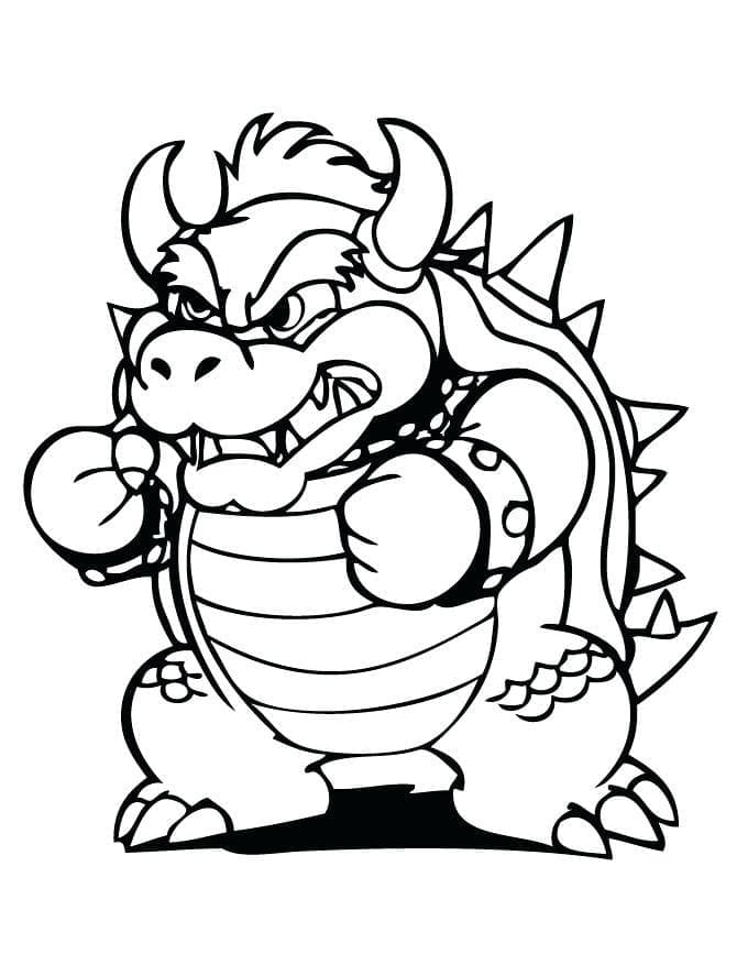 Bowser zdarma pro děti omalovánka