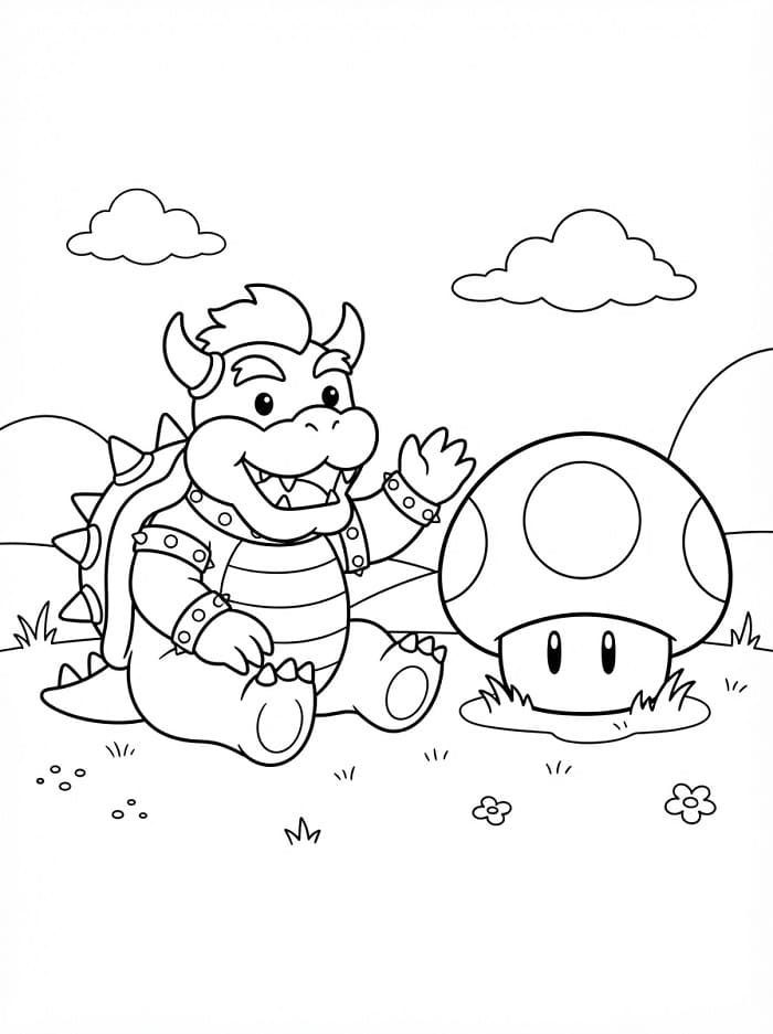 Bowser zdarma omalovánka