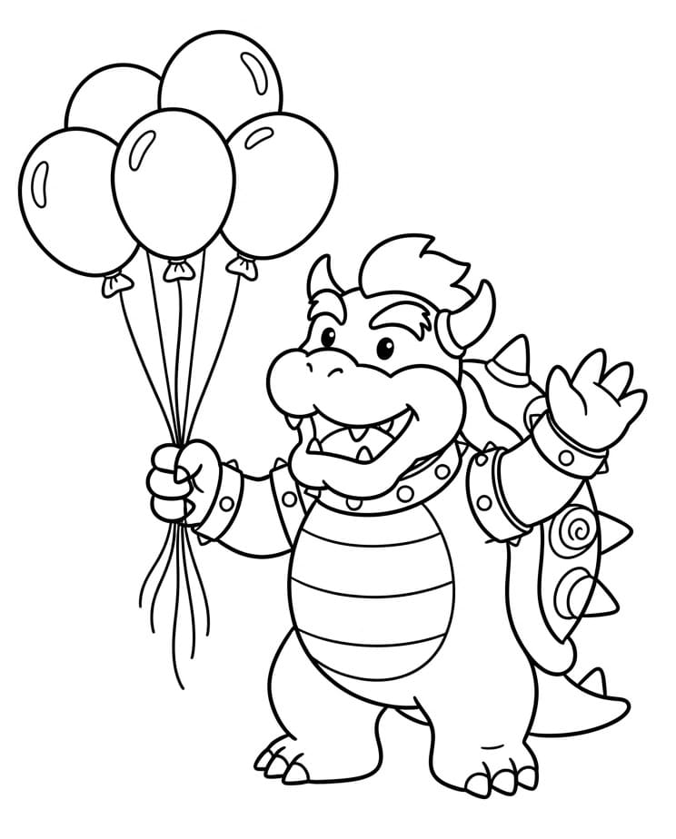 Bowser ze Super Maria omalovánka