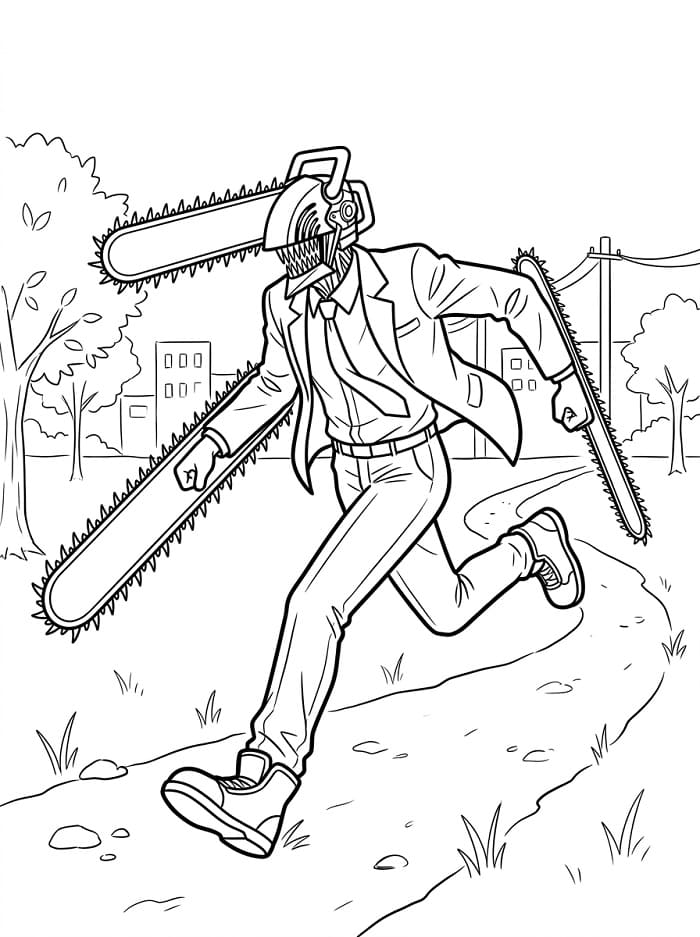 Chainsaw Man anime omalovánka