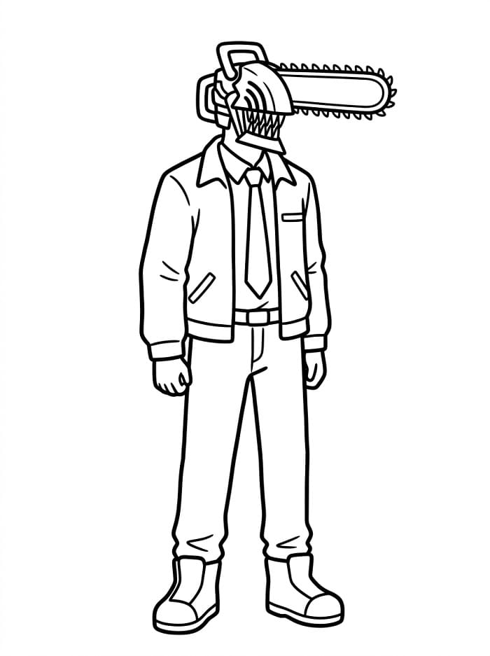 Chainsaw Man pro 1leté děti omalovánka