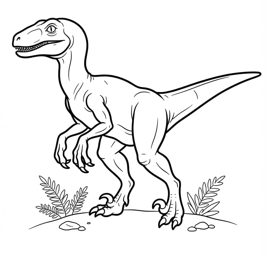 Dinosaurus Velociraptor omalovánka