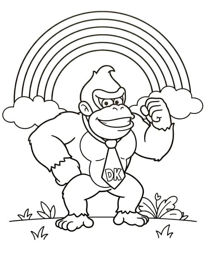 Donkey Kong ze Super Maria omalovánka