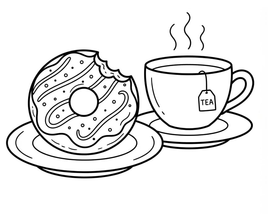 Omalovánka Donut a kafe