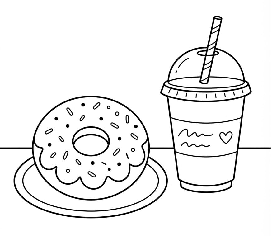 Omalovánka Donut a káva