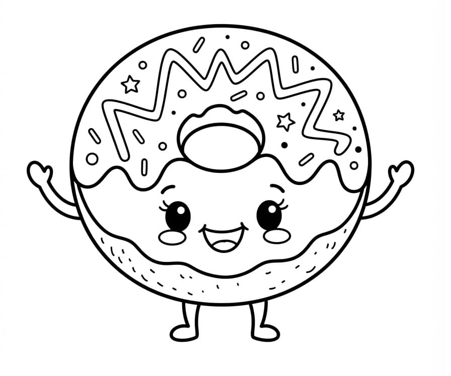 Omalovánka Donut k vytisknutí