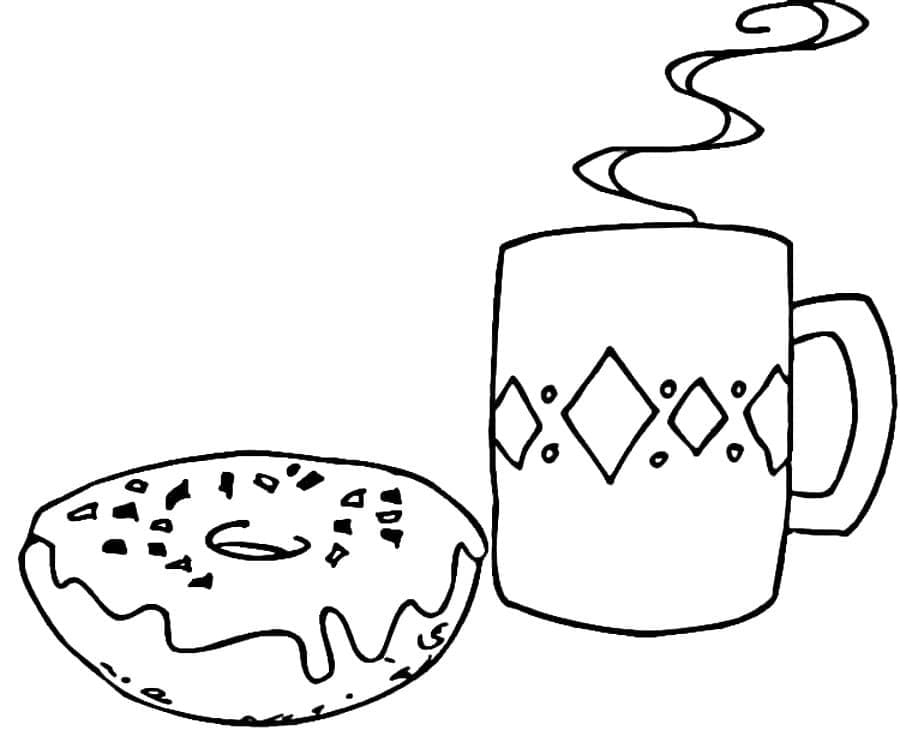 Omalovánka Donut tisknutelný