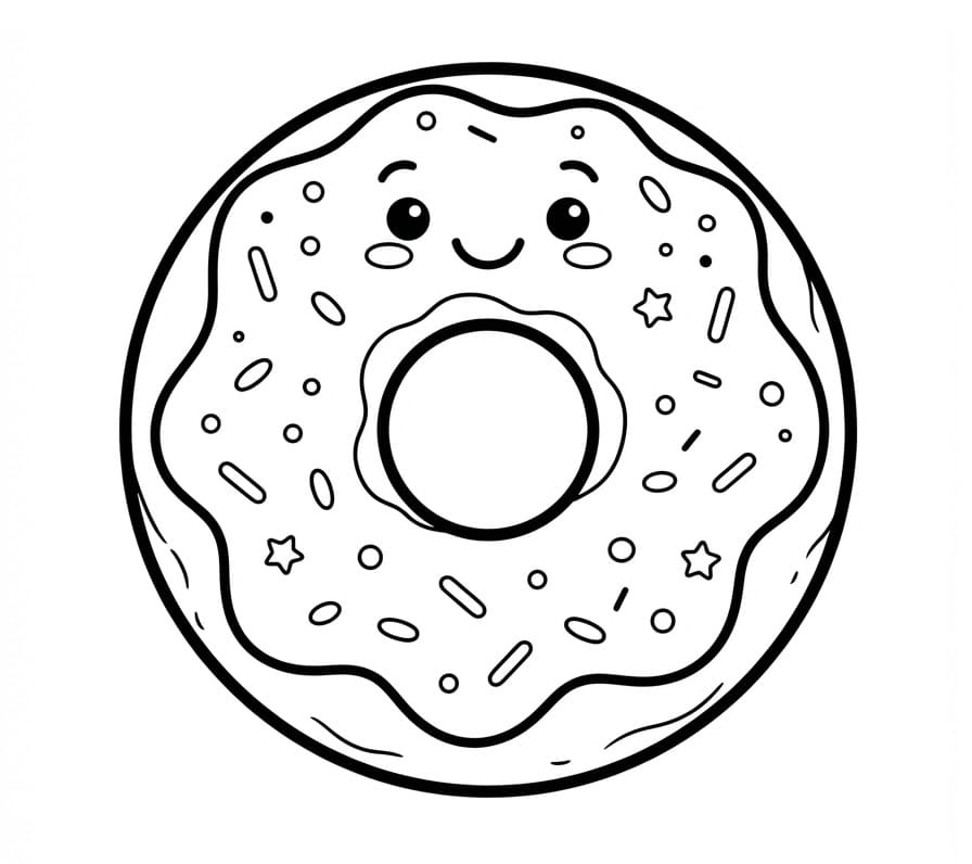 Donut zdarma omalovánka