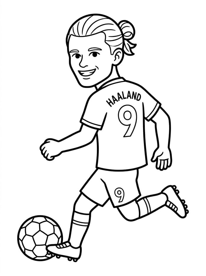 Erling Haaland k vytisknutí omalovánka